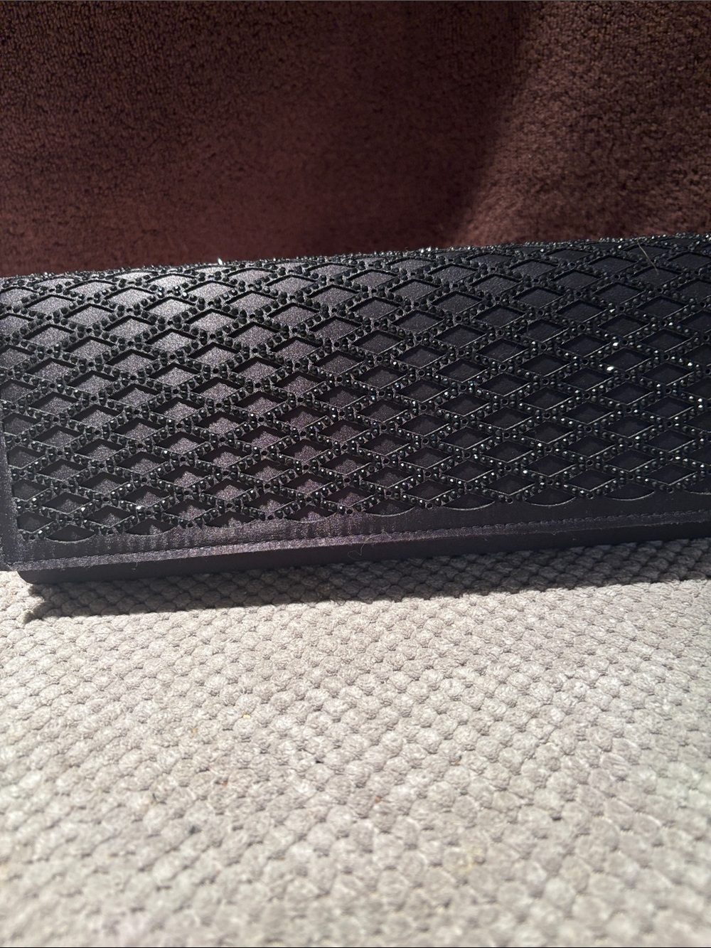 Lulu Townsend Black Embossed Pattern Clutch